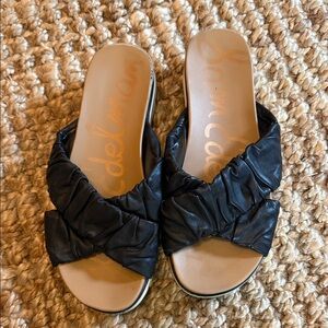 Sam Edelman Black Ruched Slide‎ Sandals